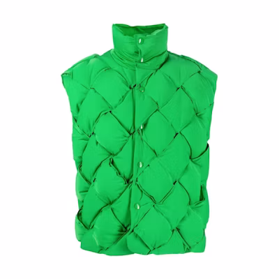 Bottega Veneta Green Solid Button Quilted Vest FW22 664055VF4K04809