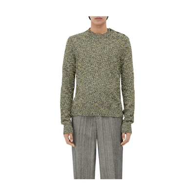 Bottega Veneta Green SS23 Solid Crewneck Slim Fit Pullover Sweater 740736V31A07457