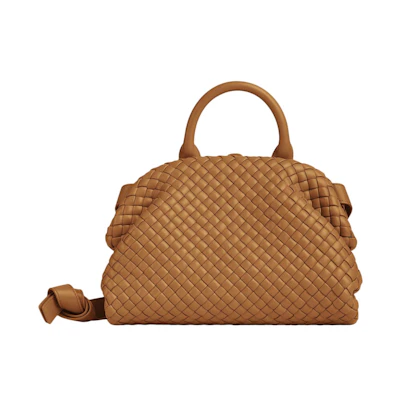 Bottega Veneta Handle Intrecciato Top Handle Small Camel