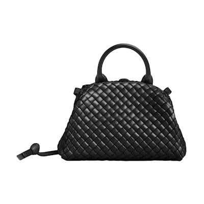 Bottega Veneta Handle Padded Intreccio Top Handle Mini Black