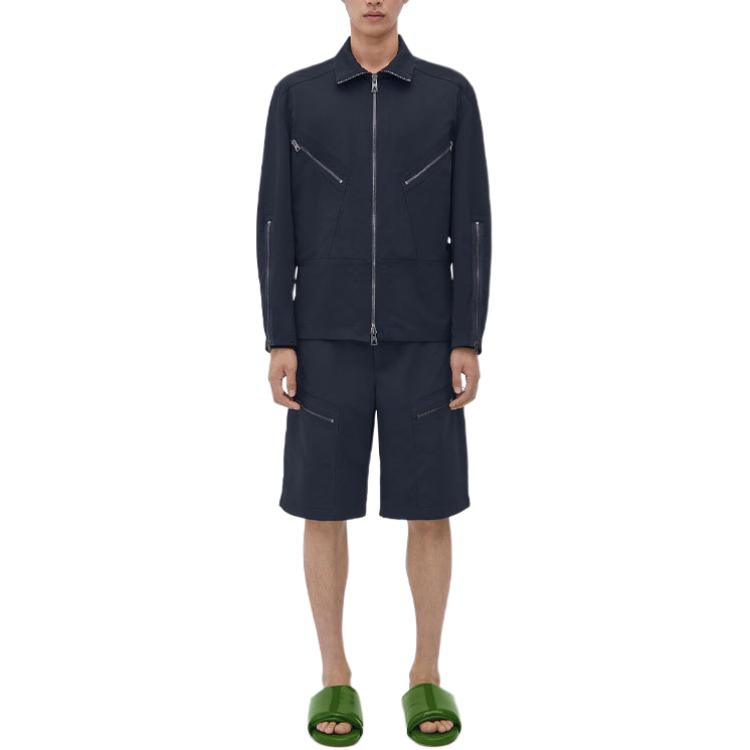 Bottega Veneta Hooded Zip Jacket SS23 Navy Blue 725847VKV104246