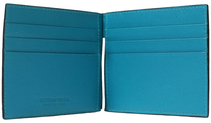 Cartera con Clip Bottega Veneta Intrecciato Marrón/Verde Azulado Order Cartera con Clip Bottega Veneta Intrecciato Marrón/Verde Azulado