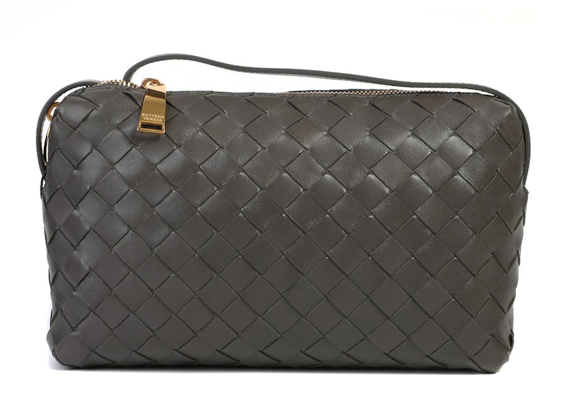 Bottega Veneta Intrecciato Crossbody Bag Mini Gray