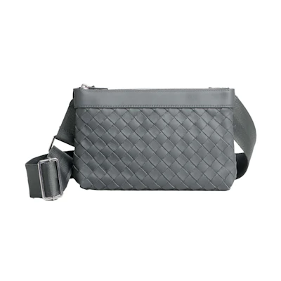 Bottega Veneta Intrecciato Duo Crossbody Thunder