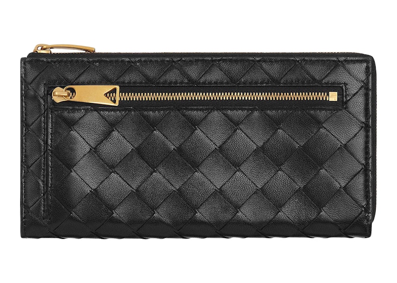 Order Bottega Veneta Intrecciato Dompet Zip Hitam