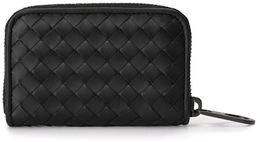 Bottega Veneta Intrecciato Leather Coin Purse Black Bottega Veneta Intrecciato Leather Coin Purse Black