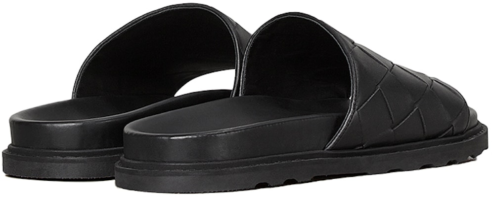 보테가 베네타 인트레치아토 가죽 슬라이드 (블랙) 578264VT0301000 Shop 보테가 베네타 인트레치아토 가죽 슬라이드 (블랙) 578264VT0301000