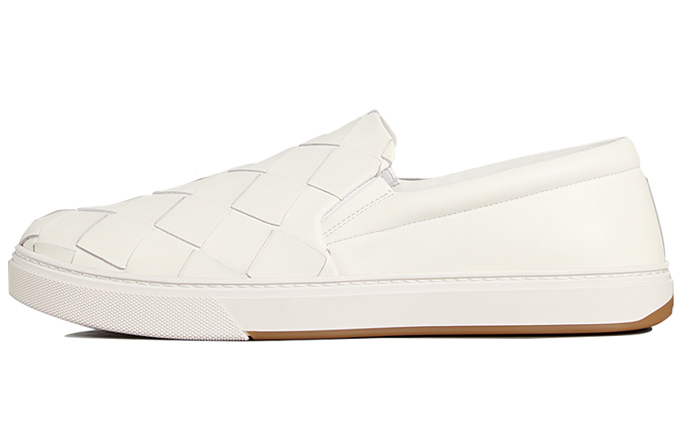 Buy 葆蝶家白色编织皮革运动鞋 608751VT0319000