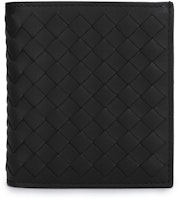 Bottega Veneta Intrecciato Weave Bi-Fold Wallet Black Bottega Veneta Intrecciato Weave Bi-Fold Wallet Black