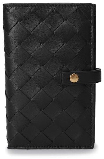 bottega-veneta-intrecciato-weave-french-wallet-black