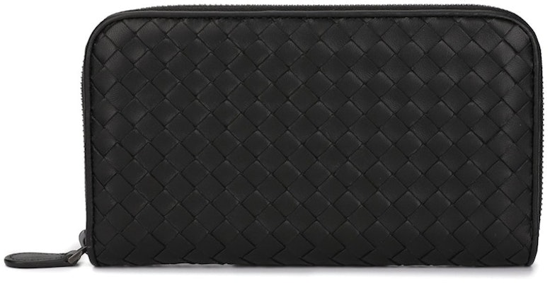 Dompet Zip Keliling Bottega Veneta Intrecciato Woven Hitam Buy Dompet Zip Keliling Bottega Veneta Intrecciato Woven Hitam