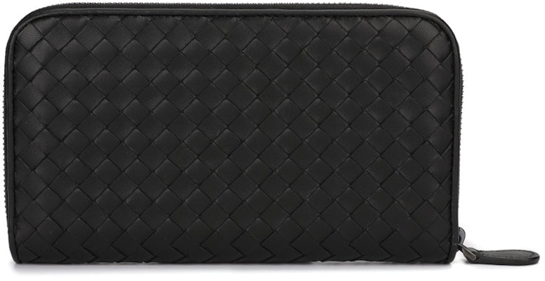 Bottega Veneta Intrecciato Weave Zip-Around Wallet Black Order Bottega Veneta Intrecciato Weave Zip-Around Wallet Black