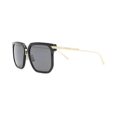 Bottega Veneta Irregular Sunglasses for Men Black with Engraved Temple Logo. BV1083SA 001