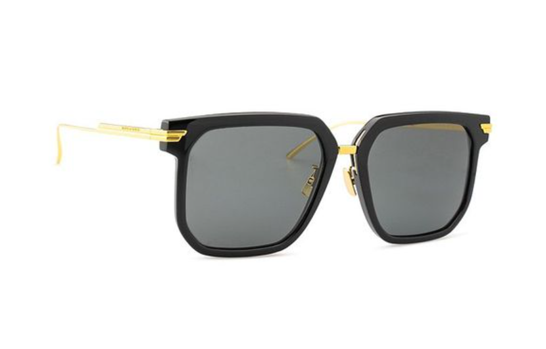 Lookbook ボッテガヴェネタ メンズ サングラス ブラック 彫刻ロゴ入りテンプルデザイン BV1083SA 001