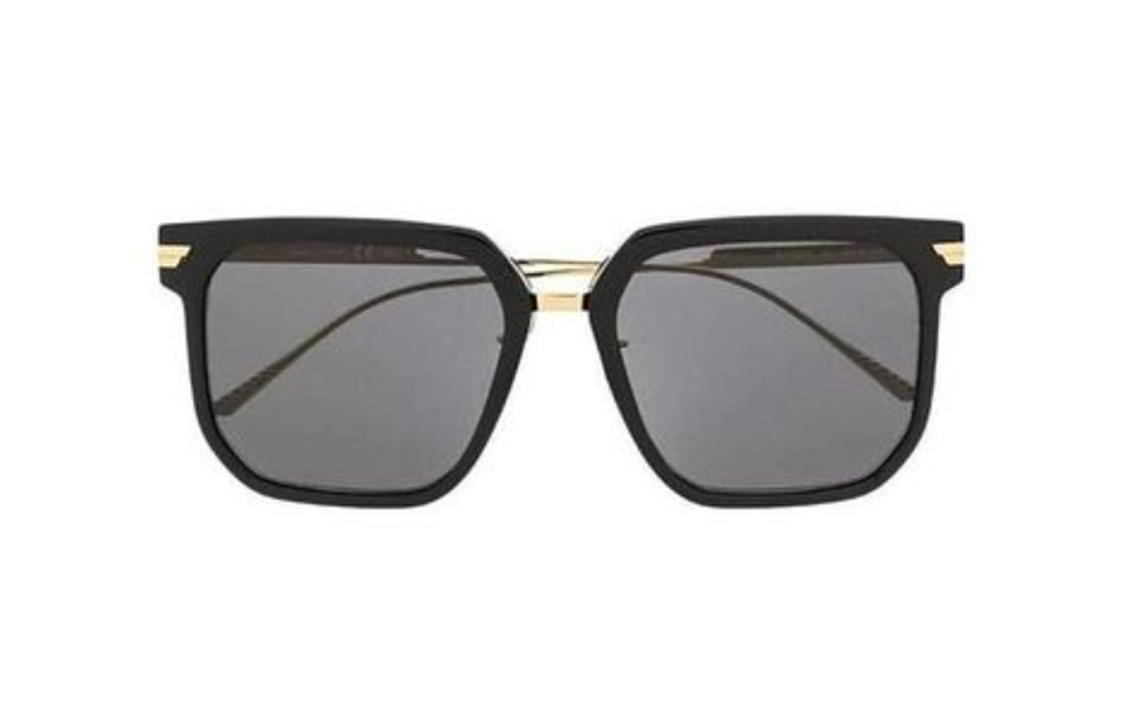 Purchase ボッテガヴェネタ メンズ サングラス ブラック 彫刻ロゴ入りテンプルデザイン BV1083SA 001