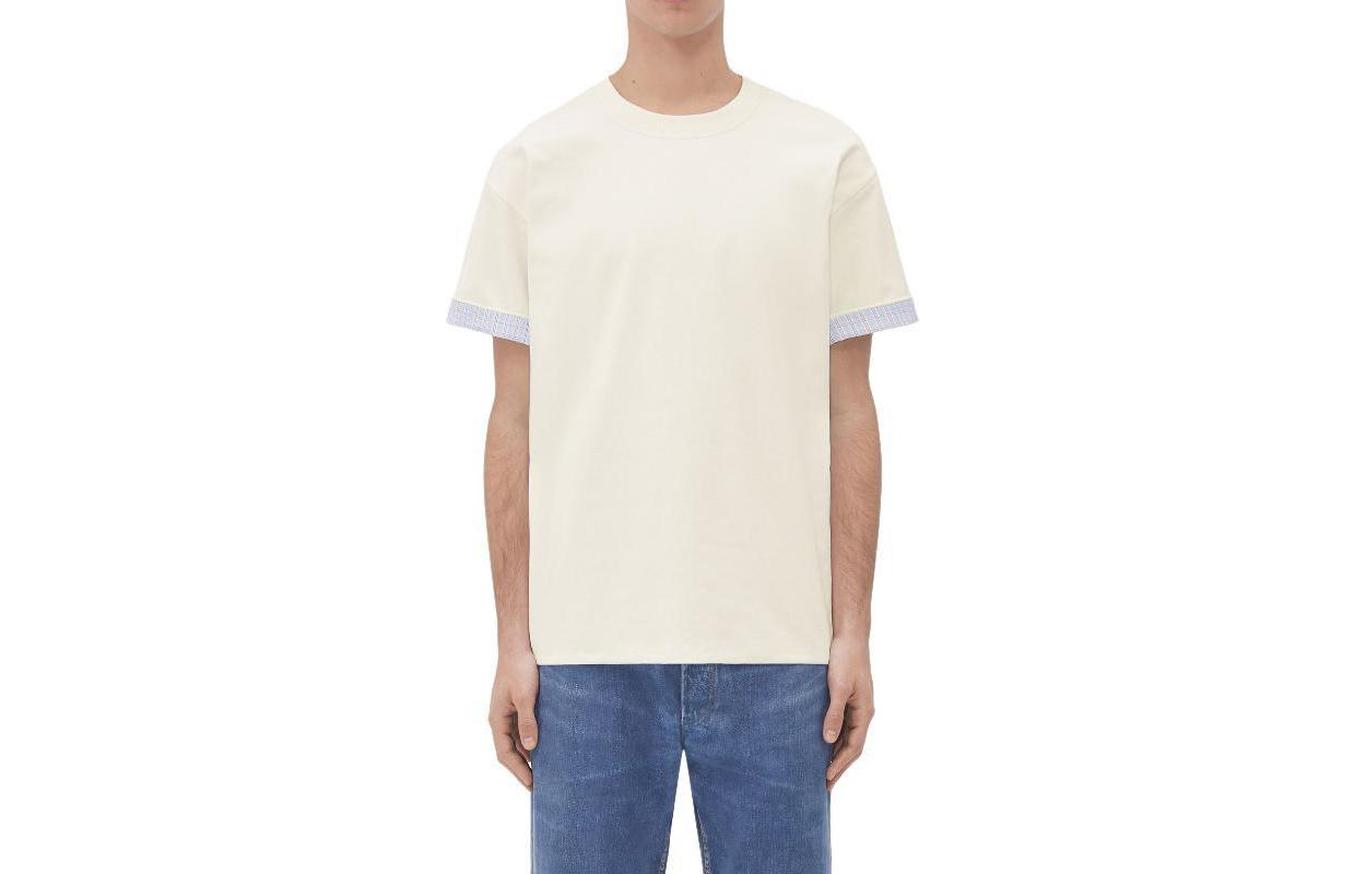 Bottega Veneta Ivory Patchwork Crewneck T-Shirt 754683V41U09071
