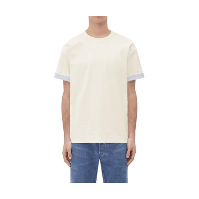 Bottega Veneta Ivory Patchwork Crewneck T-Shirt 754683V41U09071
