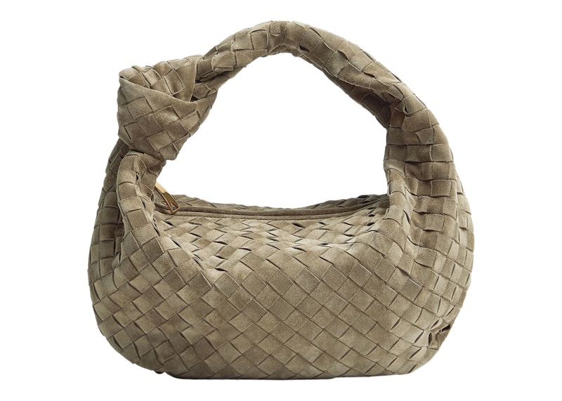 Bottega Veneta Jodie Shoulder Bag Teen Intrecciato Taupe