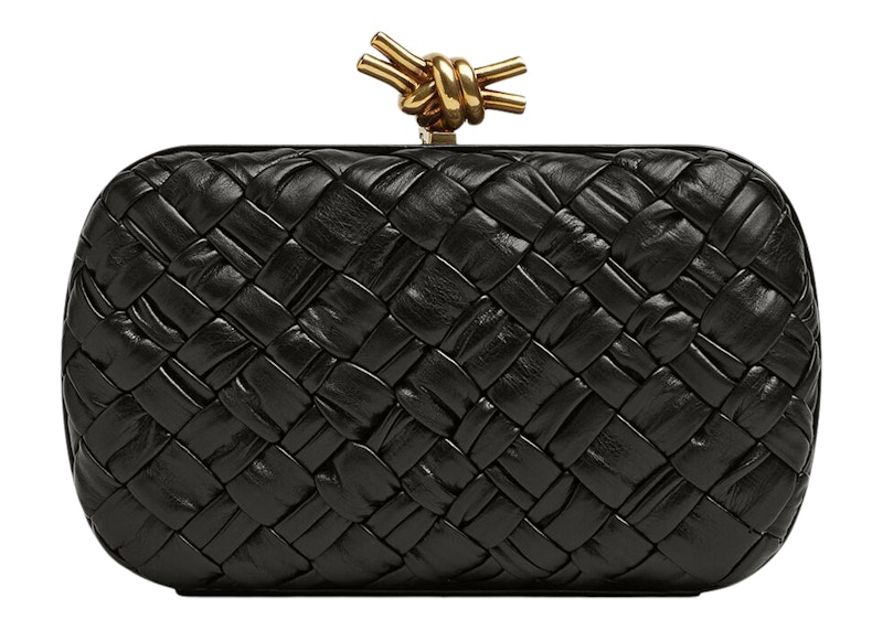 Bottega Veneta Knot Foulard Intrecciato Minaudiere Black