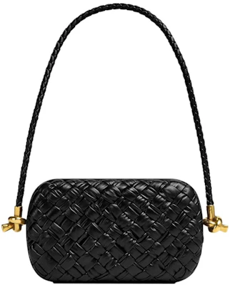 Bottega Veneta Knot Foulard 編織黑色迷你手拿包肩帶款 Buy Bottega Veneta Knot Foulard 編織黑色迷你手拿包肩帶款