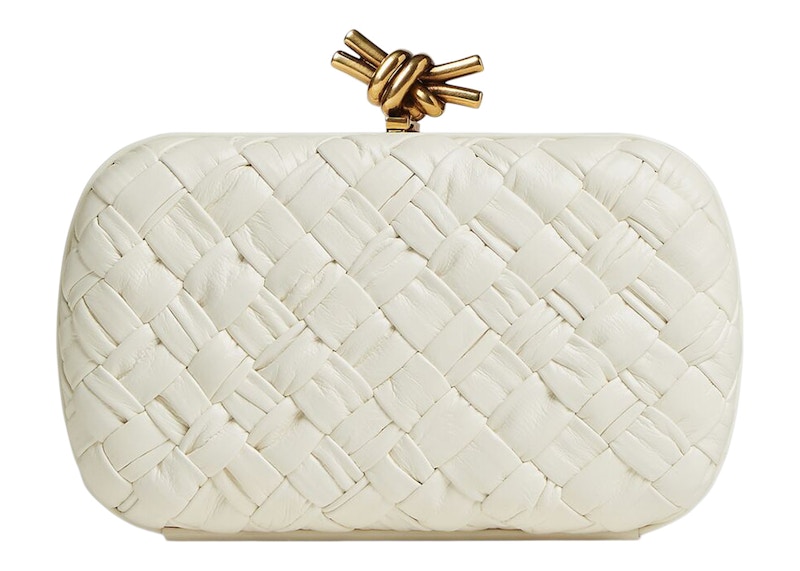 Bottega Veneta Knot Foulard Intrecciato Minaudiere Bone