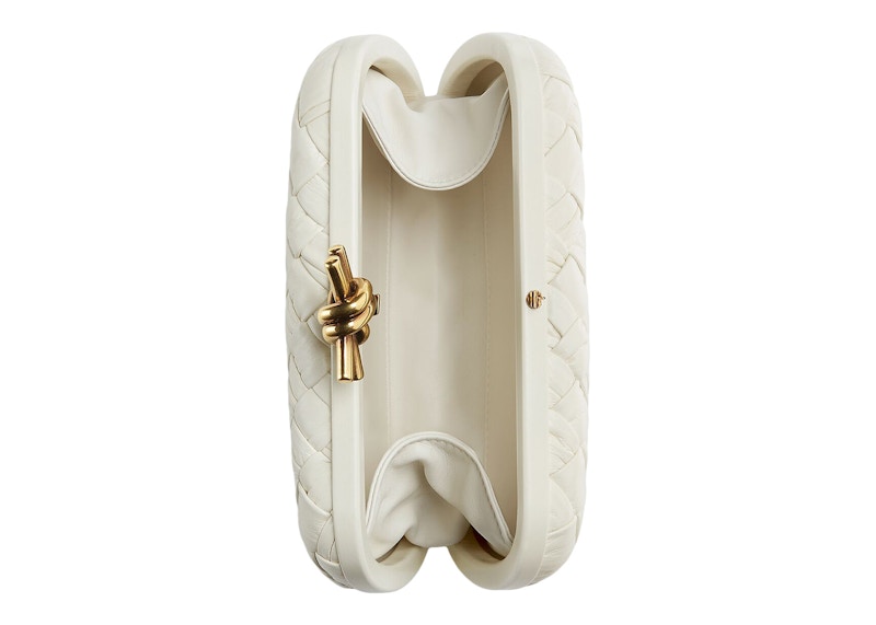 Bottega Veneta Knot Foulard Intrecciato Minaudiere Bone 圖 3