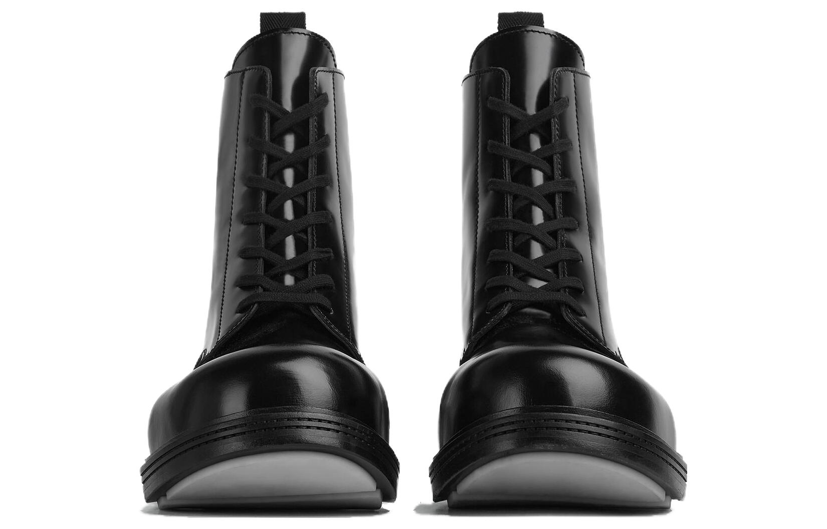 Lookbook ボッテガ・ヴェネタ レースアップレザーブーツ (ブラック) 763727V3H801000
