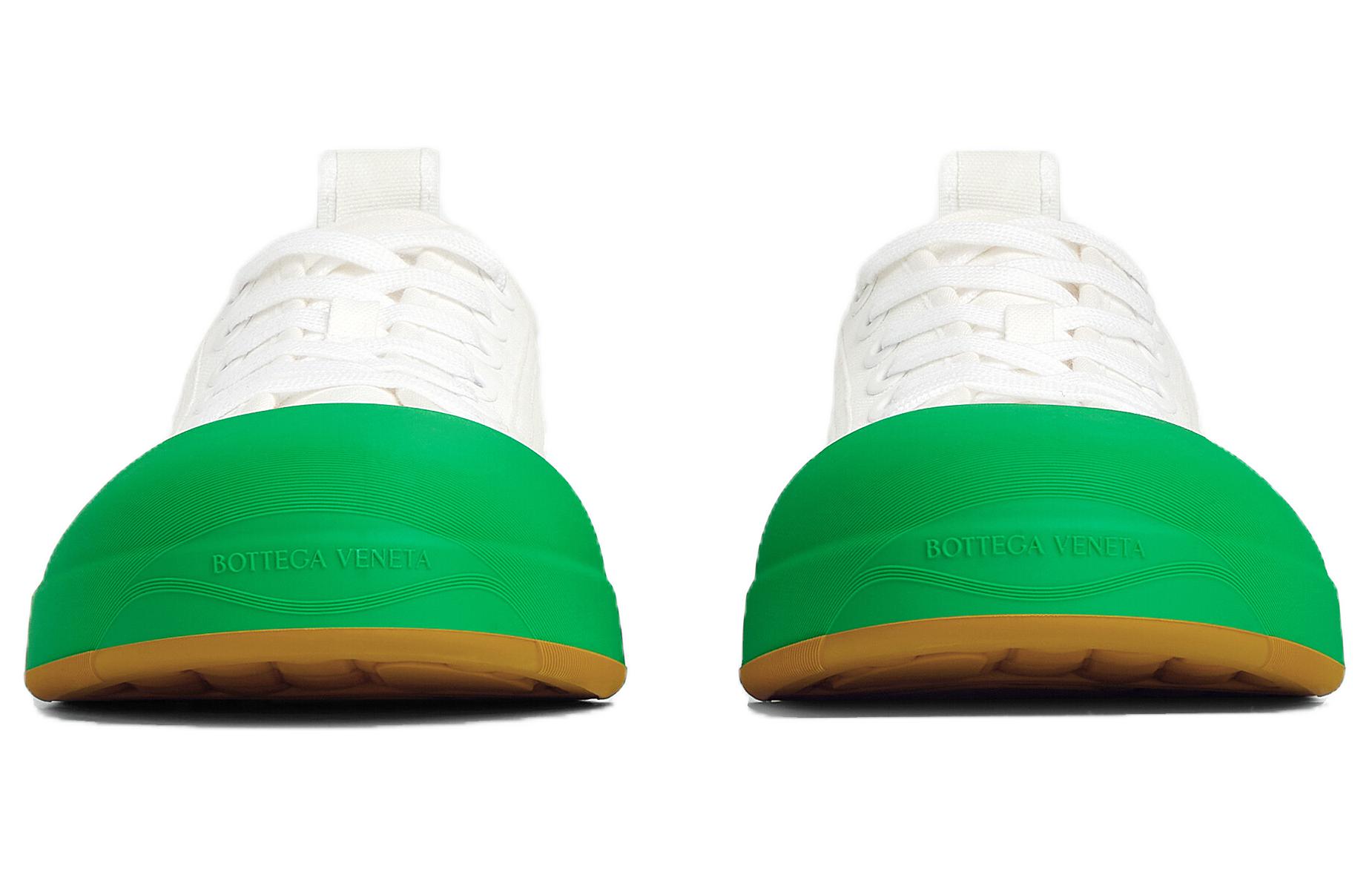 Bottega Veneta Lace-Up Round Toe Sneakers 'White Fashion' 圖 3