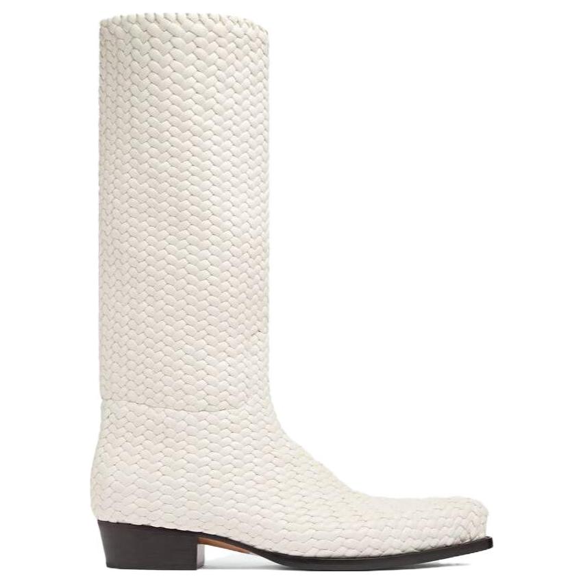 Bottega Veneta Lamb Leather Pointed-Toe Boots 'White CMFT' 圖 2
