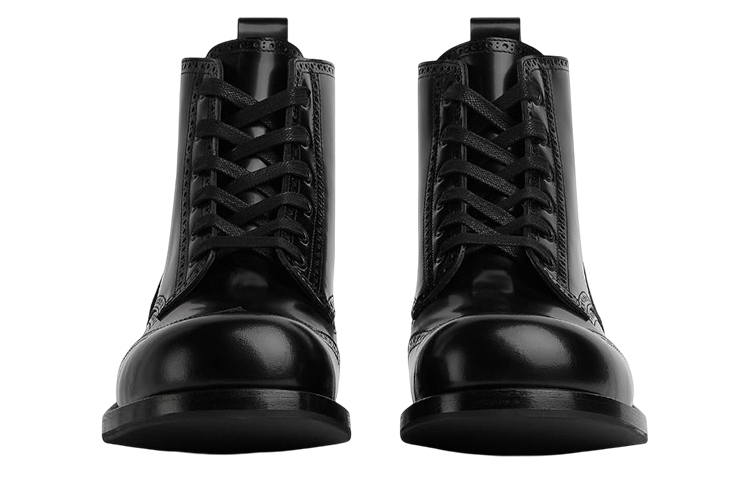 Lookbook Bottega Veneta But Kulit Brogue Lace-Up Ankle 'Hitam' 730260V20V01000