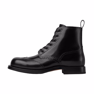 Bottega Veneta Leather Brogue Lace-Up Ankle Boot 'Black'