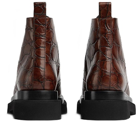 Bottega Veneta Leather Crocodile Embossed Lace-Up Boots 'Red Brown' 730224V2LS02501 Shop Bottega Veneta Leather Crocodile Embossed Lace-Up Boots 'Red Brown' 730224V2LS02501