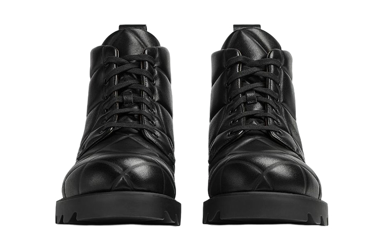 Order But Bottega Veneta Kasut Boot Kulit Bertali 'Hitam' 708999V02X01000