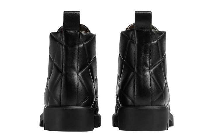 Shop Botas de Piel con Cordones Bottega Veneta 'Negro' 708999V02X01000