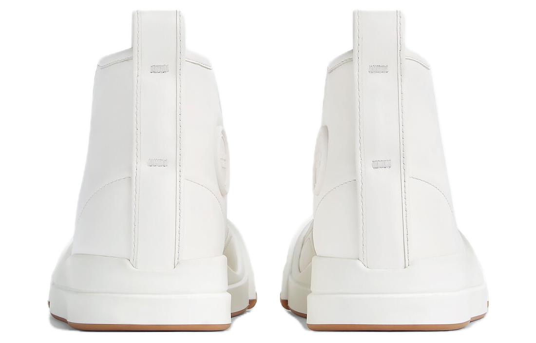 Shop 葆蝶家白色高帮皮革系带运动鞋 763733V3HB09122