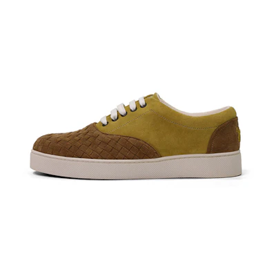 Bottega Veneta Leather Lace-Up Low Top Sneakers 'Yellow Brown'