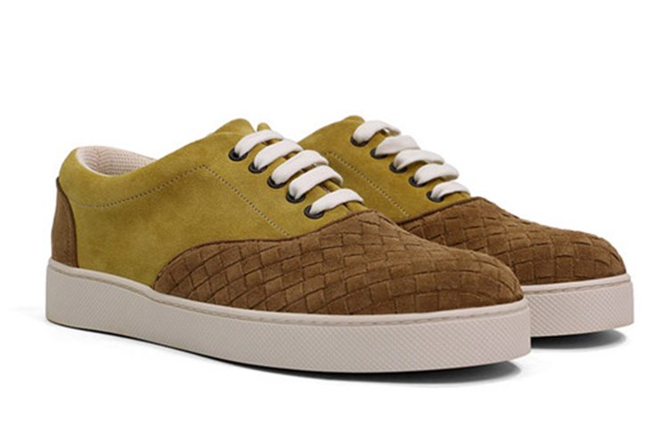 Order Bottega Veneta 黄棕色皮革系带低帮运动鞋 258957VFC012669