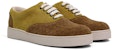Sneakers Rendah Bottega Veneta Kulit Lace-Up 'Kuning Coklat' 258957VFC012669