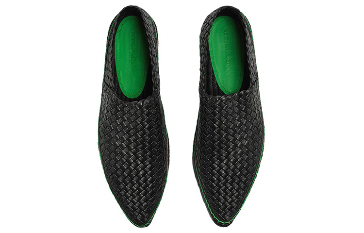 Bottega Veneta Leather Pointed Slip-On 'Black' 圖 2