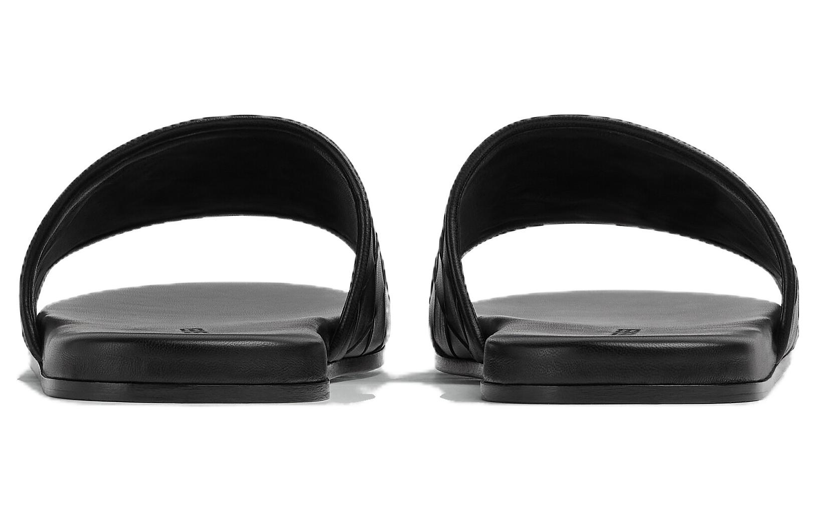 Lookbook Bottega Veneta Leather Round-Toe Slide 'Black' 775314V2ED01000