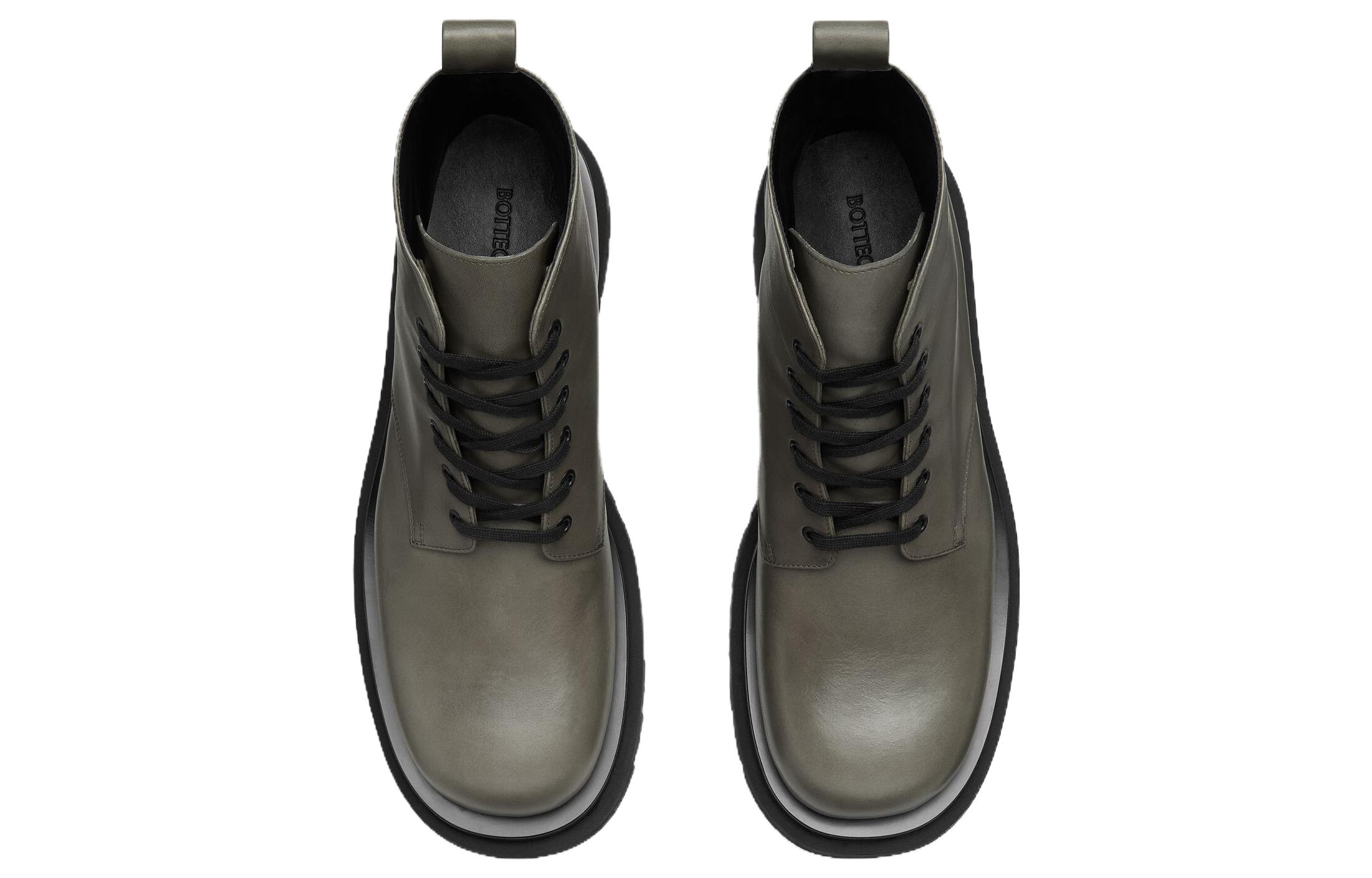 Shop Bottega Veneta Botas de Cuero Sin Cordones Punta Redonda 'Azules' 730224VBS501222