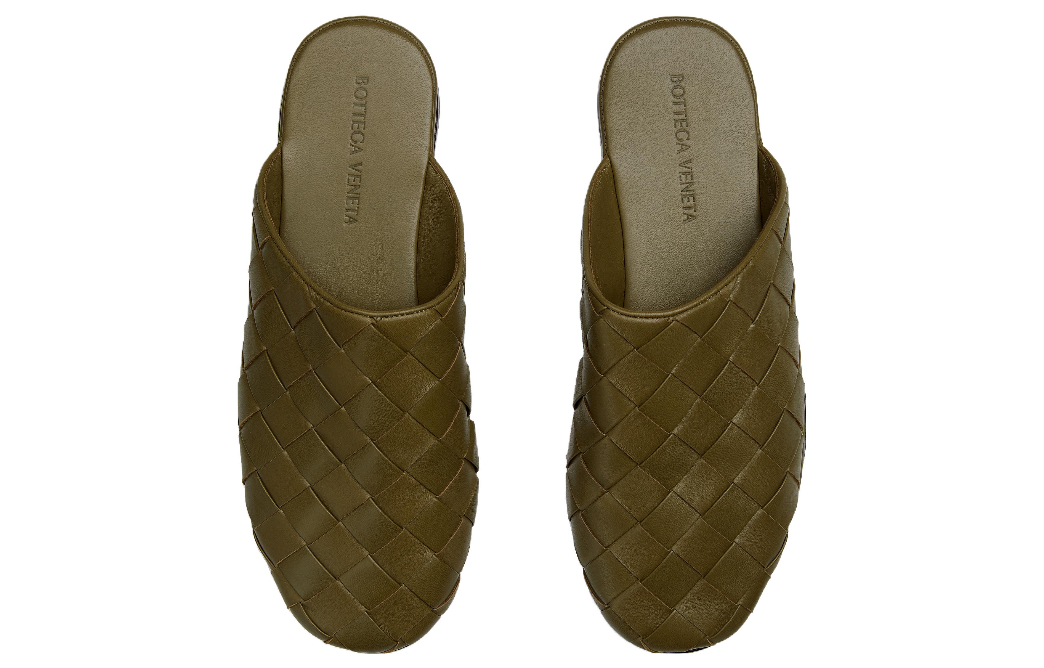 Bottega Veneta Leather Round Toe Slip-On 'Green' 圖 3
