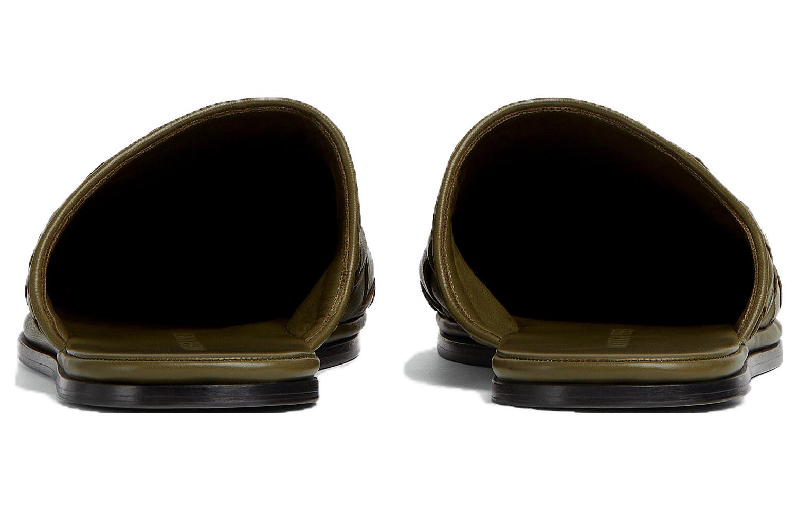 Bottega Veneta Leather Round Toe Slip-On 'Green' 圖 4