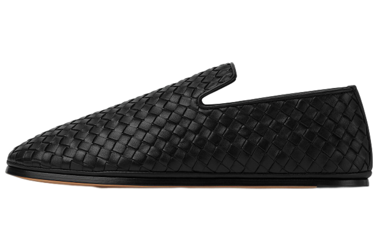 Bottega Veneta Leather Slip-On Loafers 'Black'