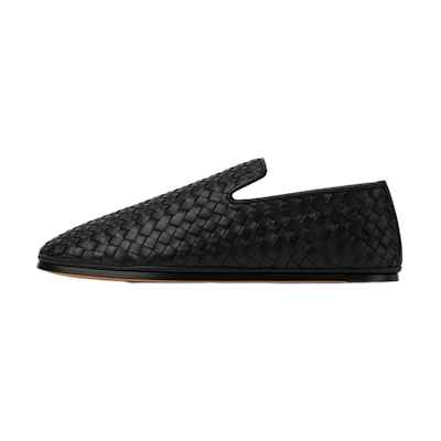 Bottega Veneta Leather Slip-On Loafers 'Black'