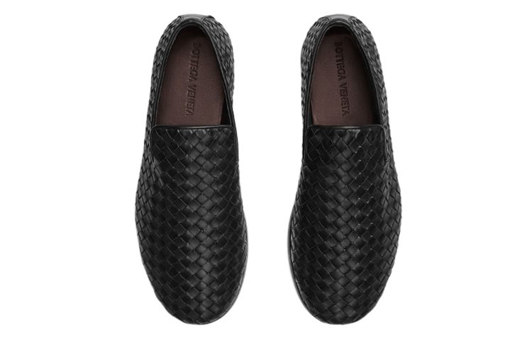 Bottega Veneta Leather Slip-On Loafers 'Black' 圖 2