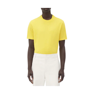 Bottega Veneta Lemon Yellow Plain Crewneck Loose T-Shirt 649055VF1U07400