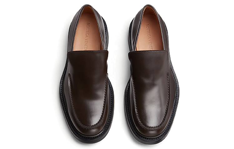 Shop Bottega Veneta 葆蝶家 Level磨砂皮革樂福鞋 烏木棕