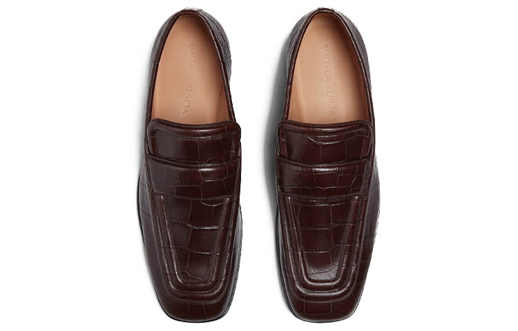 Bottega Veneta Loafers 'Embossed Leather Coffee' 圖 3