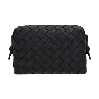 Bottega Veneta Loop Camera Bag Mini Intrecciato Black